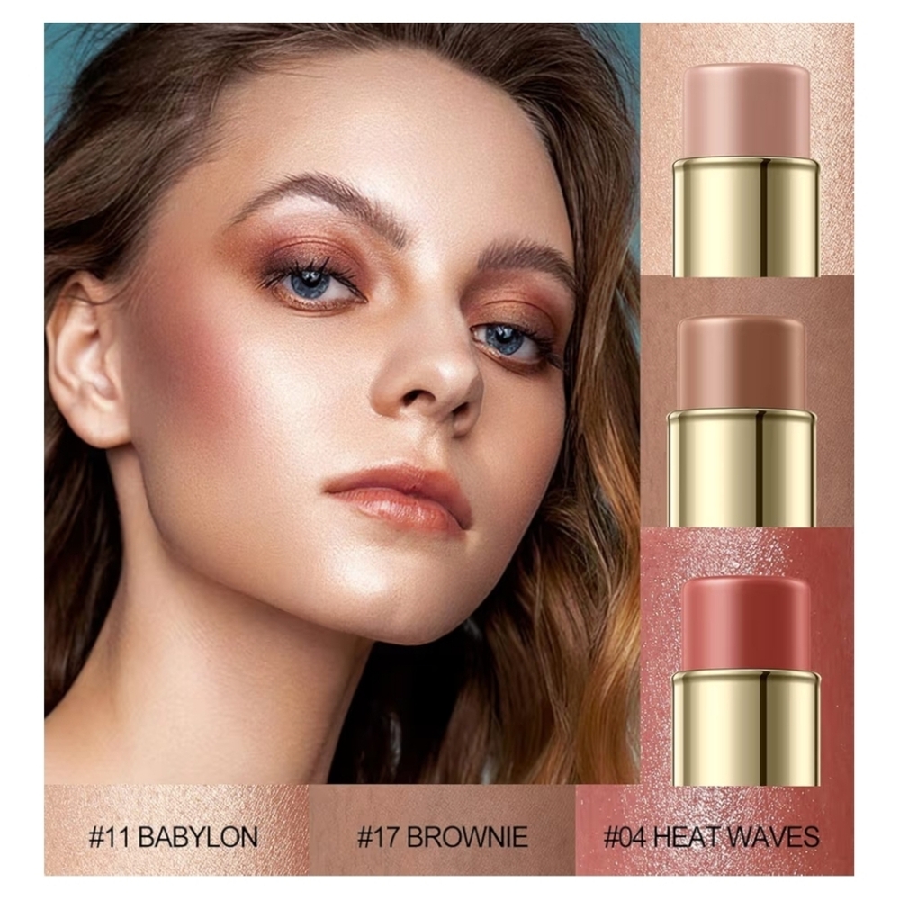 3 Pcs MEDIUM Contour Stick Set, Cream Blush & Highlighter Bronzer E-Medium - Picture 2 of 5